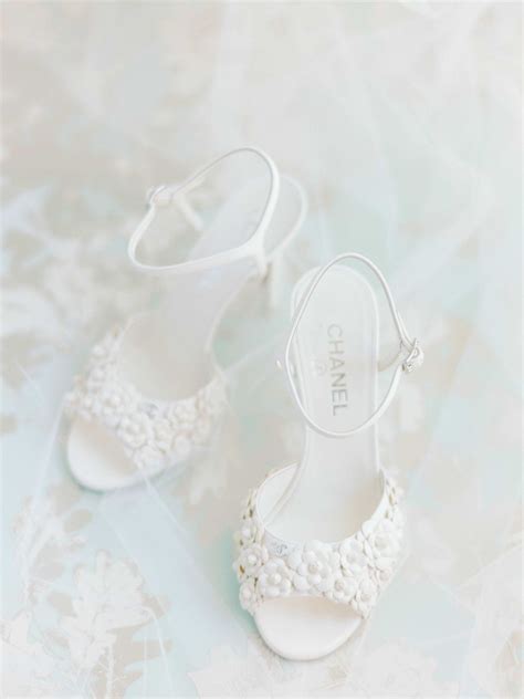 chanel gold and white wedding shoes|grace Chanel bridal shoes.